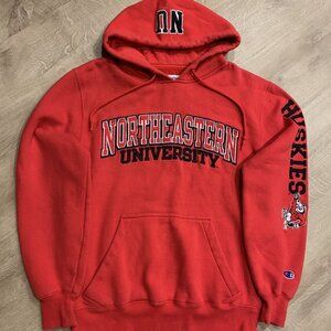 Vintage Champion Northeastern University Huskies Hoodie Men's Small Embroidered